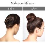 HOFASON Hair Bun Maker Donut 12 Pcs, Medium Sock Bun Doughnuts for Ballet Style Buns, Long Hair Accessories Bulk Ring Shaper for Women and Girls (Size M / 2.75 Inch, Brown)