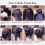 HOFASON Hair Bun Maker Donut 12 Pcs, Medium Sock Bun Doughnuts for Ballet Style Buns, Long Hair Accessories Bulk Ring Shaper for Women and Girls (Size M / 2.75 Inch, Brown)
