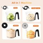 Sweetcrispy 300W Food Processor with Blender & Dough Tool, Electric Mini Food Chopper for Meat, Vegetables, Dough, Puree & Shredding, 2 Speeds, Sharp Blades, Safety Lock – 1.5L Glass Jar