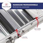 Bron Coucke Stainless Steel Bron Mandolin Slicer Without Pusher 215030 Gray, Without Hand Guard