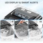 Kismile Countertop Ice Maker, 8 Cubes in 6 Mins, 26Lbs/Day Bullet Ice, Portable Ice Maker with 2 Sizes of Cubes, Self-Cleaning Ice Maker Machine with Basket & Scoop for Home/Kitchen/Office/Party