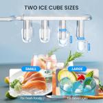 Kismile Countertop Ice Maker, 8 Cubes in 6 Mins, 26Lbs/Day Bullet Ice, Portable Ice Maker with 2 Sizes of Cubes, Self-Cleaning Ice Maker Machine with Basket & Scoop for Home/Kitchen/Office/Party