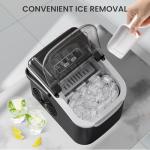 Kismile Countertop Ice Maker, 8 Cubes in 6 Mins, 26Lbs/Day Bullet Ice, Portable Ice Maker with 2 Sizes of Cubes, Self-Cleaning Ice Maker Machine with Basket & Scoop for Home/Kitchen/Office/Party