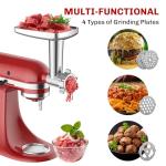 FGREEBLE Meat Grinder Attachment for KitchenAid Stand Mixer, Meat Grinder for KitchenAid Mixer With 4 Grinding Plates, 3 Sausage Stuffer Tubes and 2 Cutting Blades, Attachment for Kitchenaid Mixers