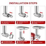 FGREEBLE Meat Grinder Attachment for KitchenAid Stand Mixer, Meat Grinder for KitchenAid Mixer With 4 Grinding Plates, 3 Sausage Stuffer Tubes and 2 Cutting Blades, Attachment for Kitchenaid Mixers