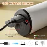 YANDEA Electric Milk Frother Handheld Rechargeable with Cover-Coffee Frother Wand, Drink Mixer Handheld with Double Spring Coil Whisk 2 Speed Adjustable for Latte, Cappuccino, Matcha, Egg (White)