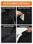 ORORO Men's Dual Control Heated Jacket with 5 Heat Zones (Pocket Heating), Heating Coat with Battery (Black,3XL)
