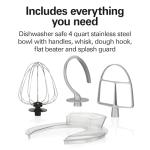 Hamilton Beach Electric Stand Mixer, 4 Quarts, Dough Hook, Flat Beater Attachments, Splash Guard, 7 Speeds with Whisk, Easy-Carry Top Handle, Red