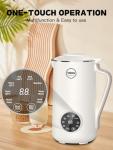 40OZ Nut Milk Maker Machine - Multi-Functional Automatic Almond with 10 Blades, Plant-Based, Oat, Soy, and Dairy Free Beverages 12 Hours Timer/Auto-clean/Room Temp/Keep Warm/Boil, White