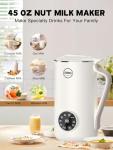 40OZ Nut Milk Maker Machine - Multi-Functional Automatic Almond with 10 Blades, Plant-Based, Oat, Soy, and Dairy Free Beverages 12 Hours Timer/Auto-clean/Room Temp/Keep Warm/Boil, White