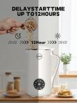40OZ Nut Milk Maker Machine - Multi-Functional Automatic Almond with 10 Blades, Plant-Based, Oat, Soy, and Dairy Free Beverages 12 Hours Timer/Auto-clean/Room Temp/Keep Warm/Boil, White