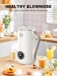40OZ Nut Milk Maker Machine - Multi-Functional Automatic Almond with 10 Blades, Plant-Based, Oat, Soy, and Dairy Free Beverages 12 Hours Timer/Auto-clean/Room Temp/Keep Warm/Boil, White