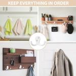 Homanu 10 Pack Coat Hooks, Heavy Duty Double Prong Coat Hooks Wall Mounted with 20 Screws, No Rust White Metal Wall Hooks for Hanging Towel, Coat, Bag, Hat, Cup, Key