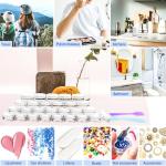 MotBach 100 Pack 5g Plastic Jars with Lids, 5ml Round Clear Cosmetic Containers Makeup Jars, 5gram Travel Size Container Jar with Spatulas for Makeup Sample Lotion Cream Ointment Salve Balm Powder