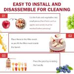 CAELUM Fruit Wine Press, 1.6 Gallon Wood Fruit and Cider Press Squeezer With T-Handle, Juice Maker, Wine Making Press Squeezer for Outdoor, Kitchen（Red）