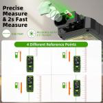 Huepar Dual Laser Measuring Tool, 656Ft Green-Beam Bilateral Digital Laser Distance Measure 6 Units Ft/in/M, Rechargeable Laser Measurement Tool -Backlit LCD Display, Length/Area/Volume/Angle Sensor