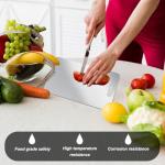 BLOCE Titanium Cutting Board for Kitchen, Stainless Non Stick Chopping Board, Upgrade Double Sided Food-Grade Titanium Board for Kitchen for Meat Cheese Vegetable (A)