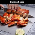 BLOCE Titanium Cutting Board for Kitchen, Stainless Non Stick Chopping Board, Upgrade Double Sided Food-Grade Titanium Board for Kitchen for Meat Cheese Vegetable (A)