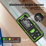 Huepar Dual Laser Measuring Tool, 656Ft Green-Beam Bilateral Digital Laser Distance Measure 6 Units Ft/in/M, Rechargeable Laser Measurement Tool -Backlit LCD Display, Length/Area/Volume/Angle Sensor