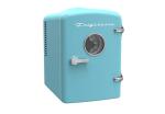Frigidaire EFMIS171-BLACK Retro Mini Portable Personal Fridge - Ideal for Home, Office or Dorm - Features Active Cooling Can Holder on Top - Includes Carrying Handle, AC/DC Wall/Car Charger - Blue
