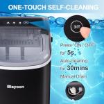 Ice Maker Countertop, Portable Ice Machine Self-Cleaning, Portable Ice Cube Maker with Ice Scoop and Basket, Ice Cube Maker for Home Kitchen Party