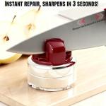 Kitchen Knife Sharpener with Suction base for Hands Free Pocket Knife Sharpeners,All-in-one Professional Knife and Tool Sharpener Suitable for: Kitchen Knives,Cleaver,Fruit Knives,Scissors(Red)