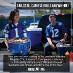 GrillTime Tailgater GTX Portable Charcoal Grill 16 Inch - Smokeless Tabletop Grill for Camping, Tailgate Parties, Beach BBQ, Travel Grey
