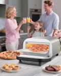 Upgraded indoor Pizza Oven 12 Inch Electric Countertop Pizza Oven with 6 Mode Heats up to 840°F Pizza Maker Pizza Cooker for Home Kitchen, Restaurants, Parties - Stainless Steel