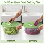 SmartTrends Salad Spinner, 5.3 QT Lettuce Spinner with Strainer, Fruit Cleaner with 4 Replaceable Blade for Shredding, Slicing and Pureeing, Salad Washer & Dryer for Quick Washing (Green)