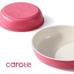 CAROTE 18Pcs Ceramic Cookware Set with Detachable Handle, Pots and Pans Set Non Stick, Non Toxic Kitchen Cooking Sets with Stand-Up Lid, PFAS and PFOA Free, Oven Safe, Induction Ready, Pink