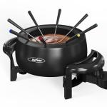 Sunvivi Electric Fondue Pot Set for Melting Chocolate Cheese, 3 Quart Fondue Set with Adjustable Temperature Control and 8 Color-Coded Forks, 1000W Non-Stick Fondue Maker for Dessert, Oil and Broth