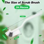 Yinkin 24 Pcs Kitchen Scrub Brush Bulk Sink Bathroom Edge Corner Cleaning Brush Right Angle Mini for Grout Household Dishwasher Tile Lines Window Track Deep Cleaning with Stiff Bristles
