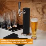 Kegerator Tower Insulator for Standard 3” Diameter Single Tap Draft Beer Tower, Stretchy Neoprene Beer Tower Cover to Minimize Condensation & Reduce Foam