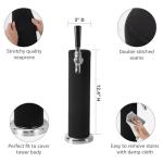 Kegerator Tower Insulator for Standard 3” Diameter Single Tap Draft Beer Tower, Stretchy Neoprene Beer Tower Cover to Minimize Condensation & Reduce Foam