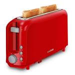 SEEDEEM 2 Slice Slim Toaster, Single 10" Long Slot Toaster Fits Bagels & Artisan Bread, 6 Shade Settings, Cancel/Reheat/Defrost, Removable Crumb Tray, Auto Shut-Off, Red