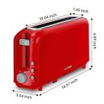 SEEDEEM 2 Slice Slim Toaster, Single 10" Long Slot Toaster Fits Bagels & Artisan Bread, 6 Shade Settings, Cancel/Reheat/Defrost, Removable Crumb Tray, Auto Shut-Off, Red
