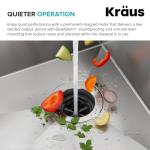 KRAUS WasteGuard 1 HP Continuous Feed Garbage Disposal with Ultra-Quiet Motor for Kitchen Sink with Power Cord and Flange Included, KWD201-100MCG