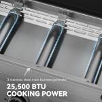 Royal Gourmet PD1303S 3 Burner Tabletop Propane Gas Griddle with Detachable Griddle Top, Includes Stainless Steel Warming Rack for Outdoor Cooking While Camping or Tailgating, Silver