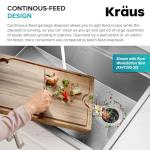 KRAUS WasteGuard 1 HP Continuous Feed Garbage Disposal with Ultra-Quiet Motor for Kitchen Sink with Power Cord and Flange Included, KWD201-100MCG