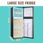 WANAI Double Door Small Refrigerator with Freezer, 5.0 Cu.Ft Large Size Fridge with 7 Level Adjustable Thermostat & Removable Shelves, Mini Refrigerator for Kitchen Apartment and Office, Silver