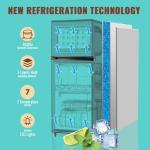 WANAI Double Door Small Refrigerator with Freezer, 5.0 Cu.Ft Large Size Fridge with 7 Level Adjustable Thermostat & Removable Shelves, Mini Refrigerator for Kitchen Apartment and Office, Silver