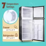 WANAI Double Door Small Refrigerator with Freezer, 5.0 Cu.Ft Large Size Fridge with 7 Level Adjustable Thermostat & Removable Shelves, Mini Refrigerator for Kitchen Apartment and Office, Silver