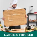 Bamboo Cutting Board, Empune 24" Wood Cutting Boards for Kitchen with Non-slip Rubber Feet Wooden Chopping Board for Meat and Vegetables, 3XL