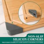 Bamboo Cutting Board, Empune 24" Wood Cutting Boards for Kitchen with Non-slip Rubber Feet Wooden Chopping Board for Meat and Vegetables, 3XL