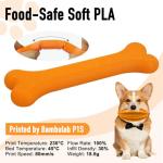 YXPOLYER Flexible PLA Soft Food-Grade Flex PLA Pro 3D Printer Filament for Printing Halloween Costumes Mask for Adult and Kids, Bouncy Airless Basketball, High-Elastic Pet Toys 1.75mm 1KG Orange