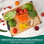 Bamboo Cutting Board, Empune 24" Wood Cutting Boards for Kitchen with Non-slip Rubber Feet Wooden Chopping Board for Meat and Vegetables, 3XL