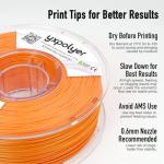 YXPOLYER Flexible PLA Soft Food-Grade Flex PLA Pro 3D Printer Filament for Printing Halloween Costumes Mask for Adult and Kids, Bouncy Airless Basketball, High-Elastic Pet Toys 1.75mm 1KG Orange