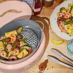 Beautiful 10-in-1 6Qt Electric Multi-Cooker by Drew Barrymore – Slow and Rice Cooker, Steamer, Dutch Oven, Sauté & More – Touch Display, Oven Safe, Dishwasher Safe (Rose)