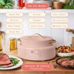 Beautiful 10-in-1 6Qt Electric Multi-Cooker by Drew Barrymore – Slow and Rice Cooker, Steamer, Dutch Oven, Sauté & More – Touch Display, Oven Safe, Dishwasher Safe (Rose)
