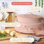 Beautiful 10-in-1 6Qt Electric Multi-Cooker by Drew Barrymore – Slow and Rice Cooker, Steamer, Dutch Oven, Sauté & More – Touch Display, Oven Safe, Dishwasher Safe (Rose)